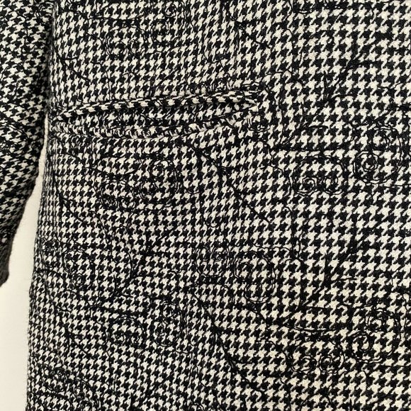 Vintage Women’s Size M/L Pure Wool Houndstooth Floral Boyfriend Blazer Jacket - Picture 5 of 12